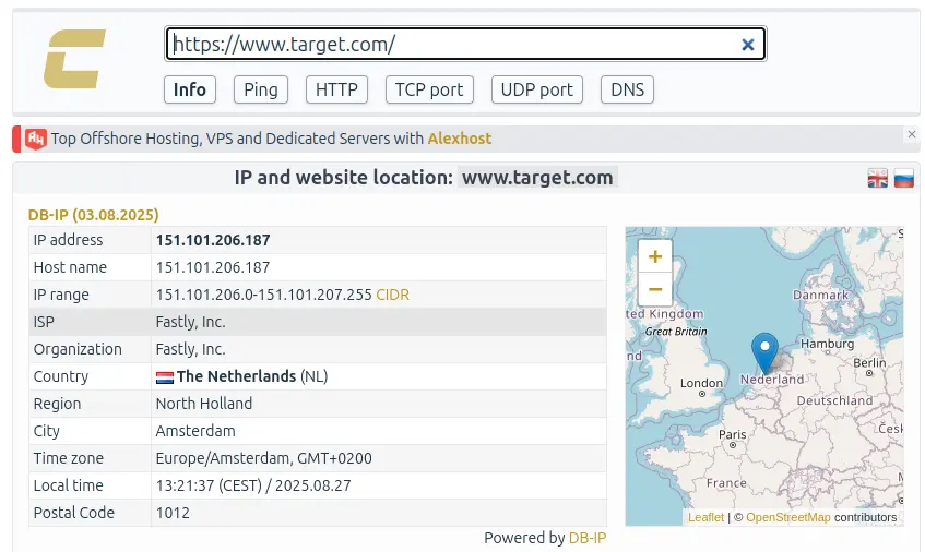 Check-Host.net example