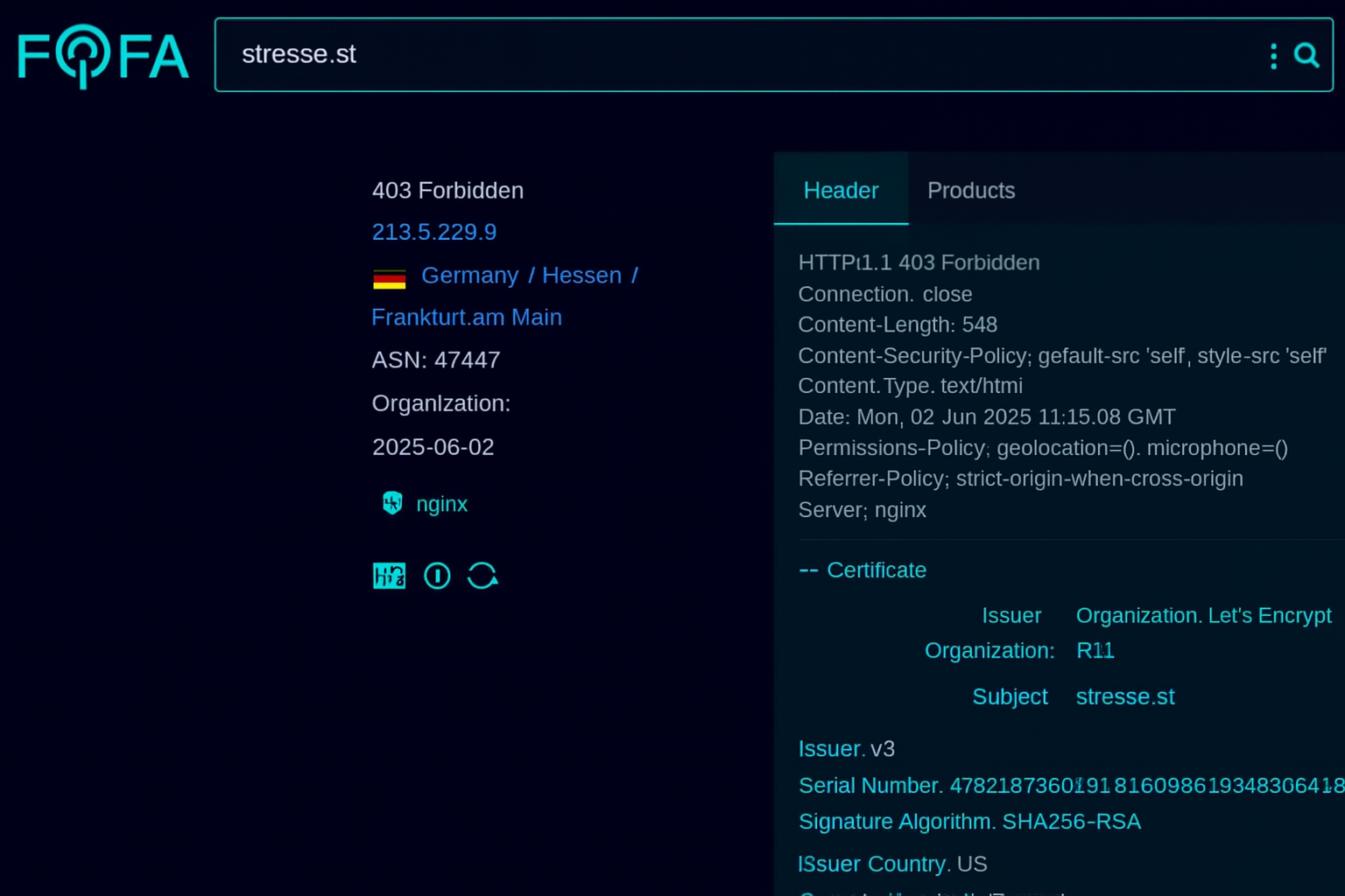 FOFA backend discovery example